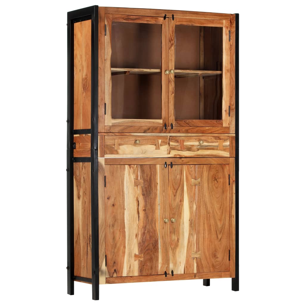 vidaXL Highboard 39.4"x15.7"x68.9" Solid Acacia Wood