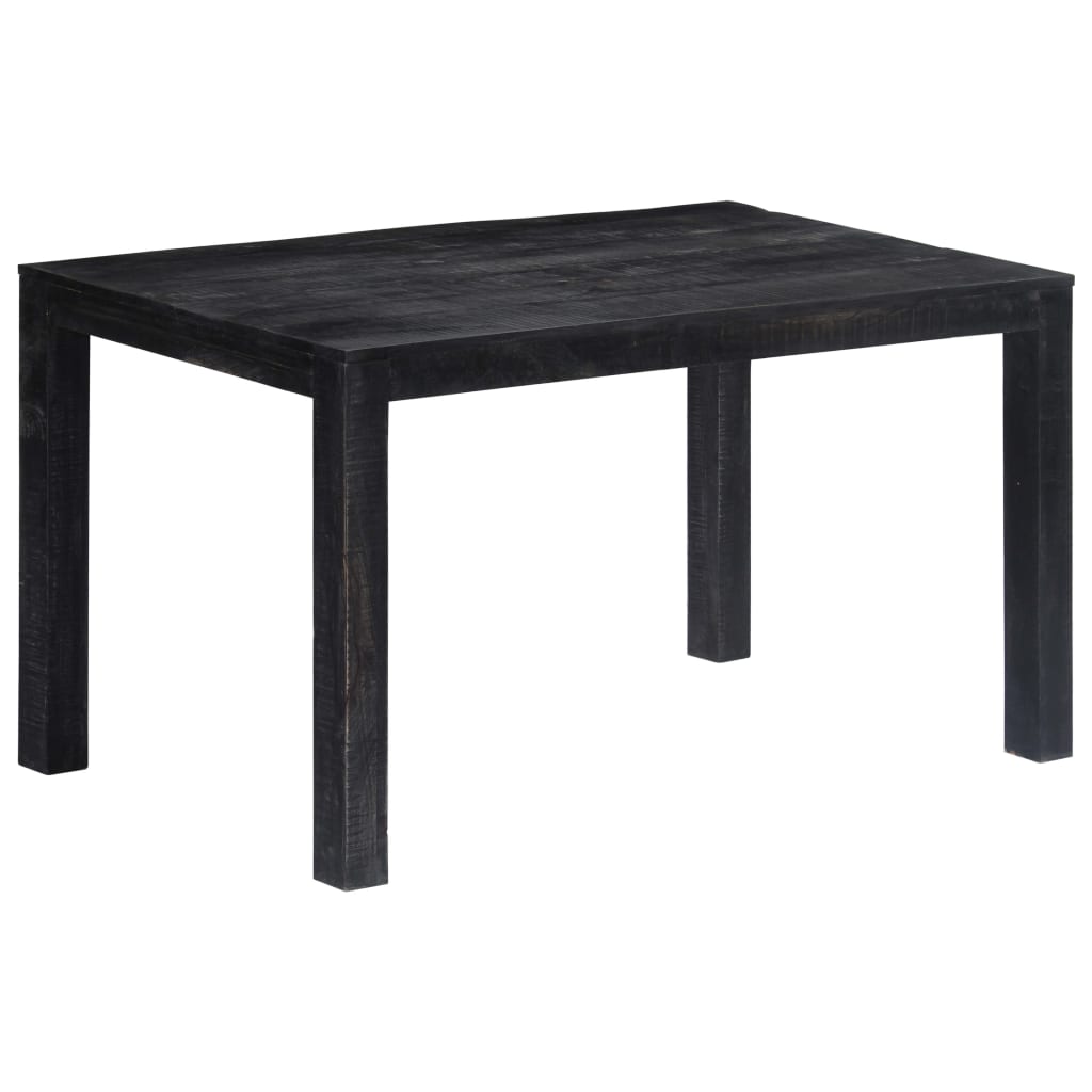 vidaXL Dining Table Black 55.1"x31.5"x30" Solid Mango Wood