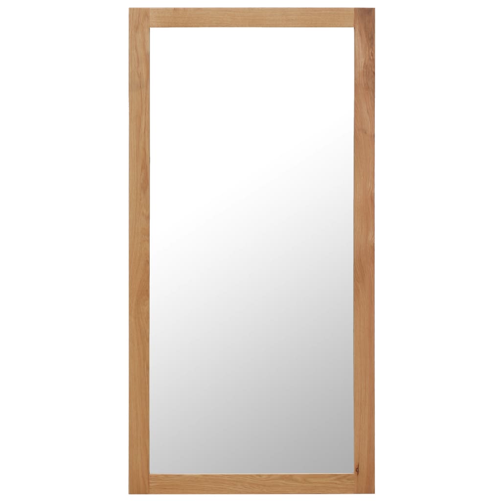 vidaXL Mirror 23.6"x47.2" Solid Oak Wood