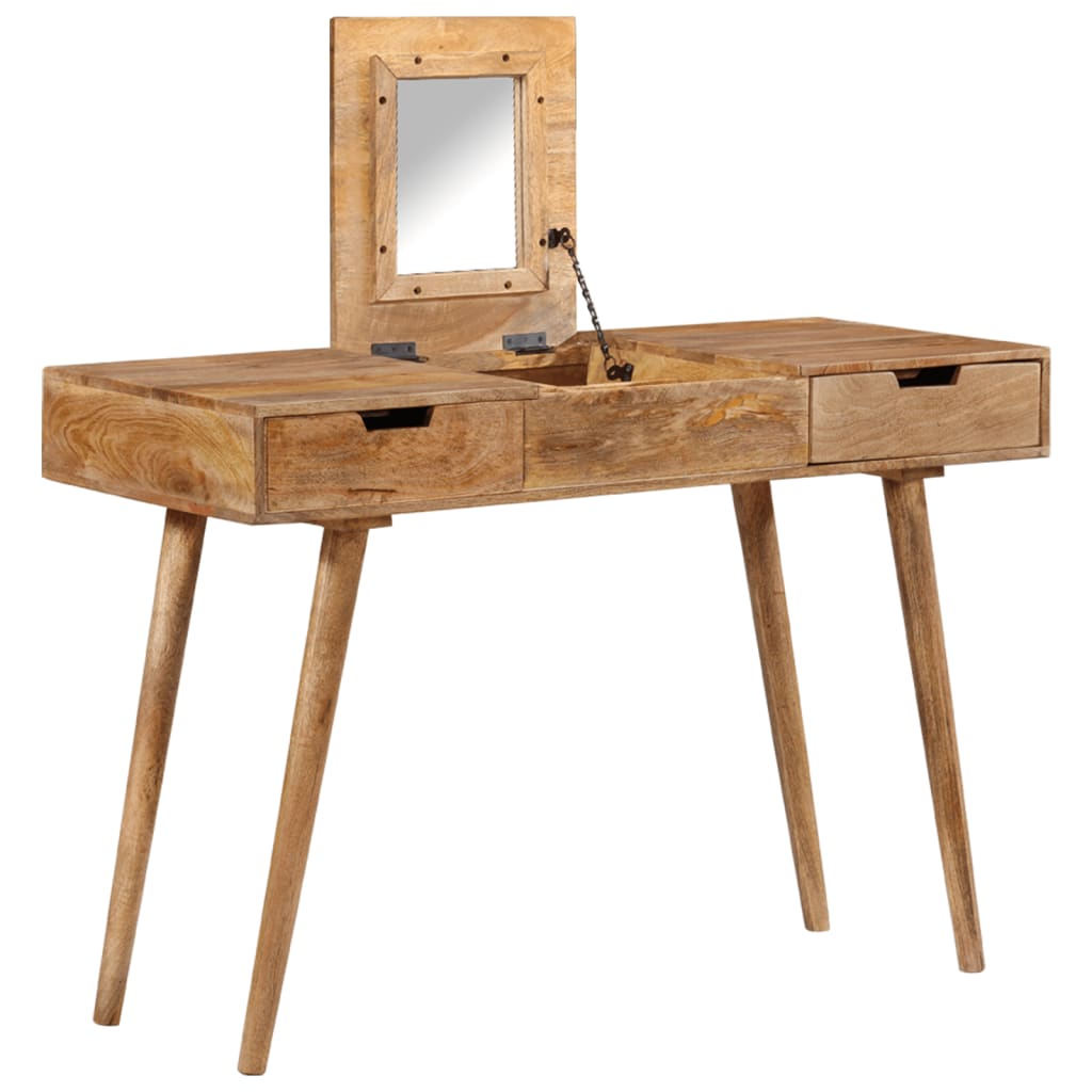 vidaXL Dressing Table 44"x17.7"x29.9" Solid Mango Wood