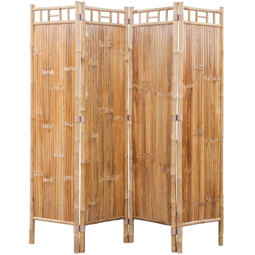 vidaXL 4-Panel Bamboo Room Divider