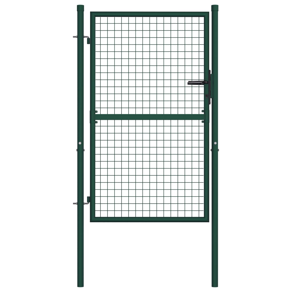 vidaXL Fence Gate Steel 39.4"x49.2" Green