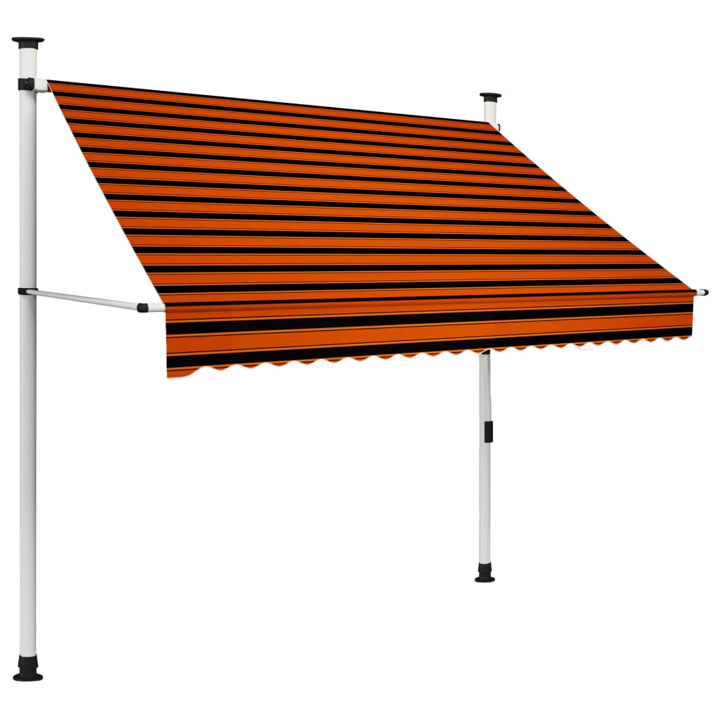 vidaXL Manual Retractable Awning 78.7" Orange and Brown