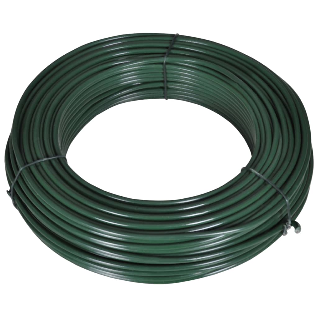 vidaXL Fence Span Wire 262.5' 0.08"/0.12" Steel Green