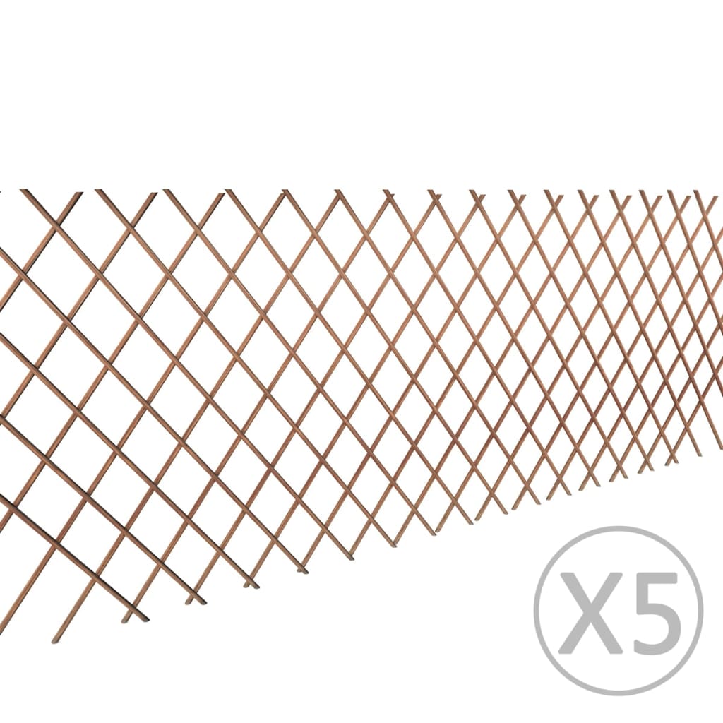 vidaXL Willow Trellis Fence 5 pcs 5' 11" x 2' 11"