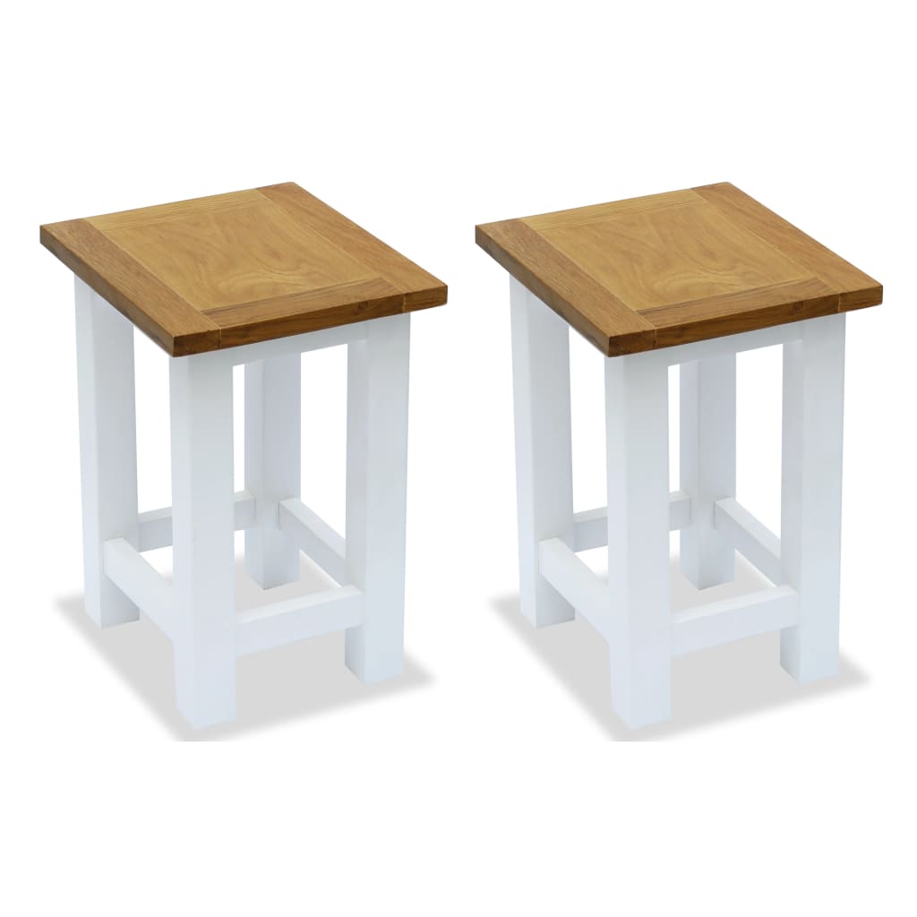 vidaXL End Tables 2 pcs 10.6"x9.4"x14.6" Solid Oak Wood