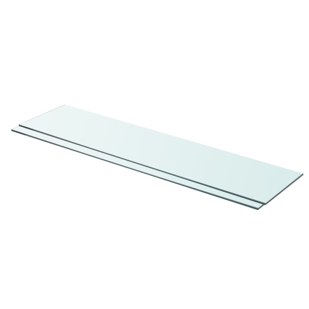 vidaXL Shelves 2 pcs Panel Glass Clear 35.4"x7.9"