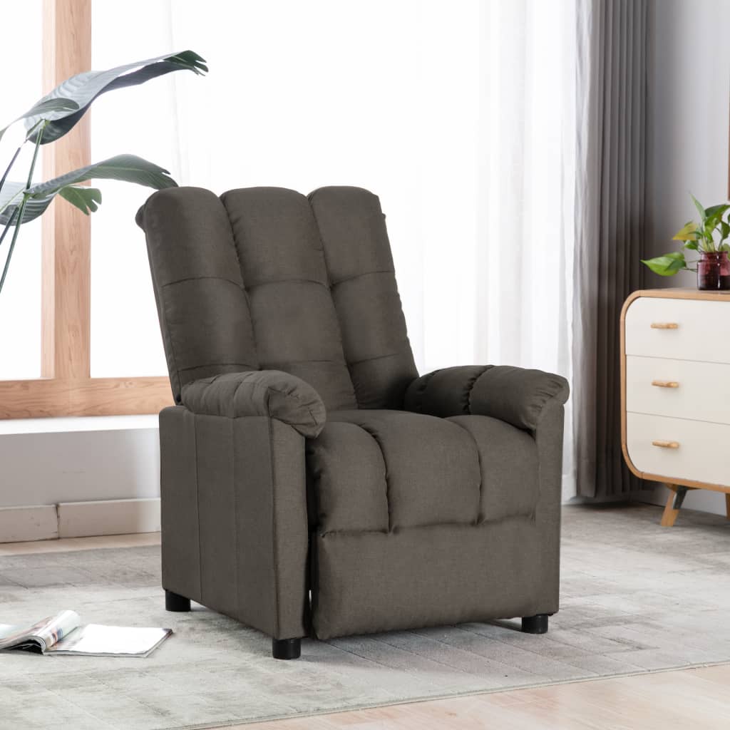 vidaXL Recliner Taupe Fabric