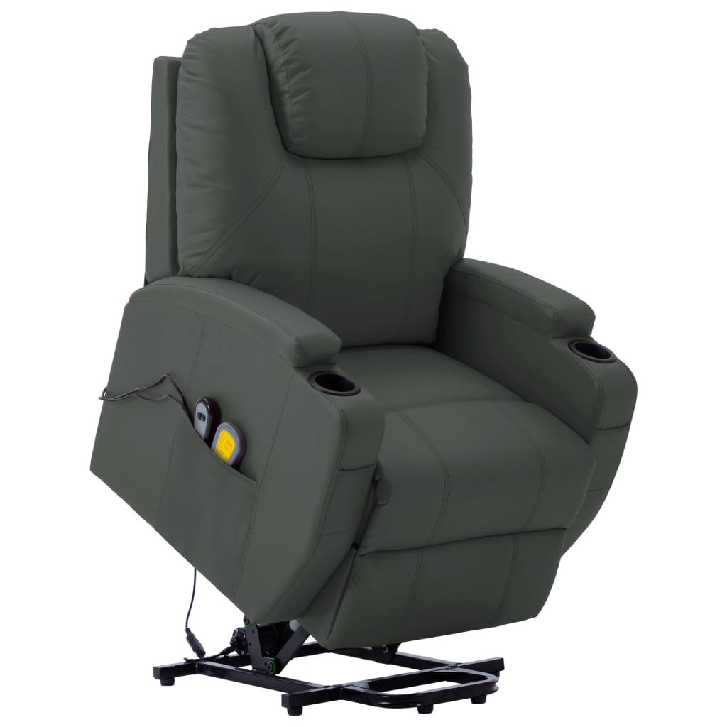 vidaXL Massage Stand-up Chair Anthracite Faux Leather