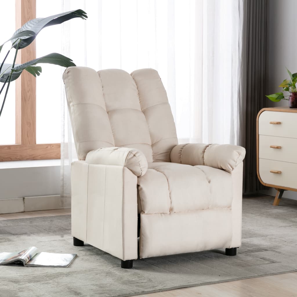 vidaXL Recliner Cream Fabric