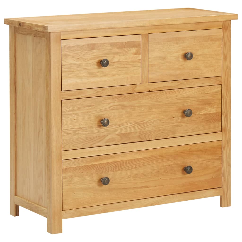 vidaXL Chest of Drawers 31.5"x13.8"x29.5" Solid Oak Wood