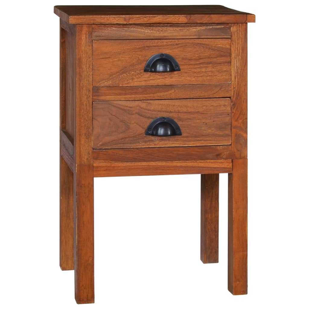 vidaXL Bedside Cabinet 15.7"x13.8"x23.6" Solid Teak Wood