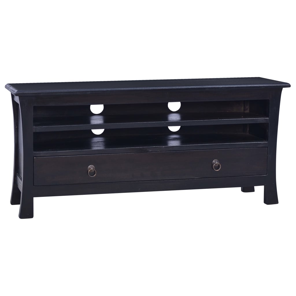 vidaXL TV Cabinet Light Black Coffee 39.4"x11.8"x17.7" Solid Mahogany Wood