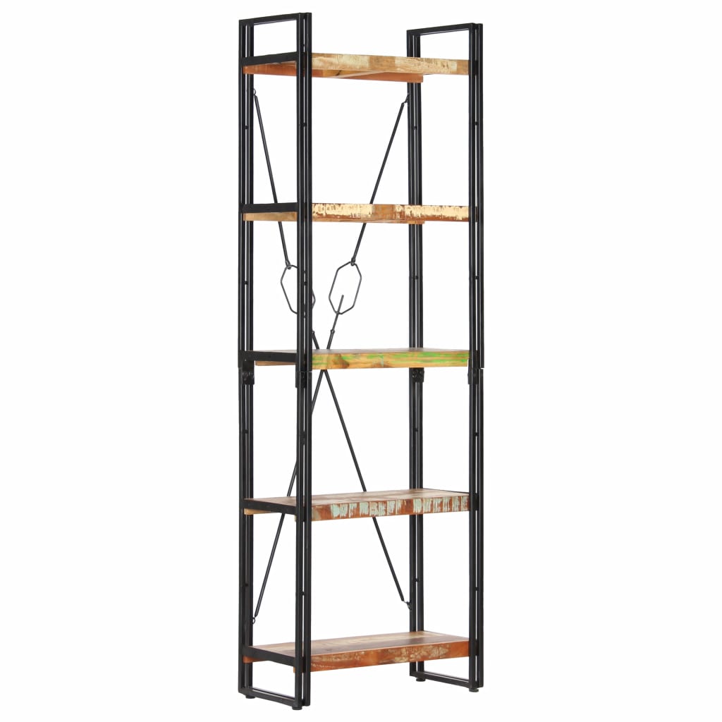 vidaXL 5-Tier Bookcase 23.6"x11.8"x70.9" Solid Reclaimed Wood