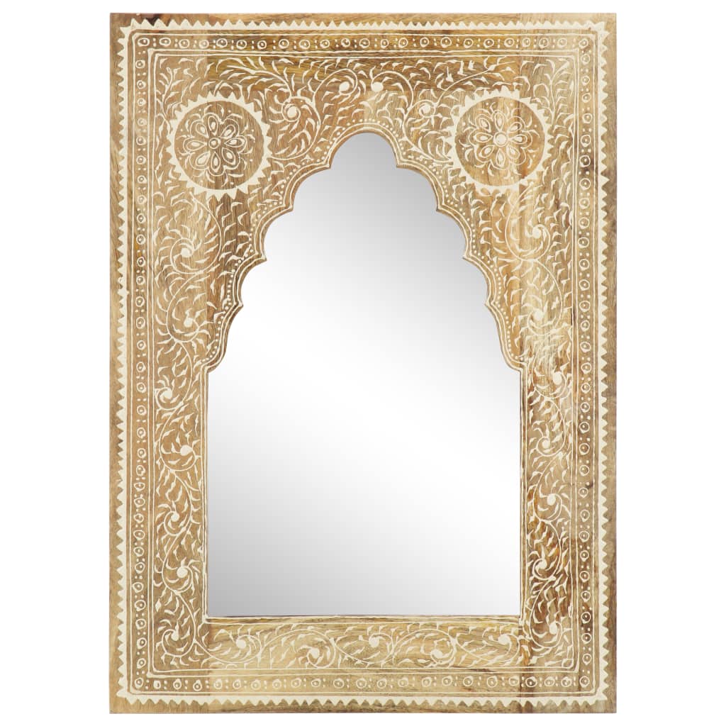 vidaXL Hand Painted Mirror 15.7"x21.7" Solid Mango Wood