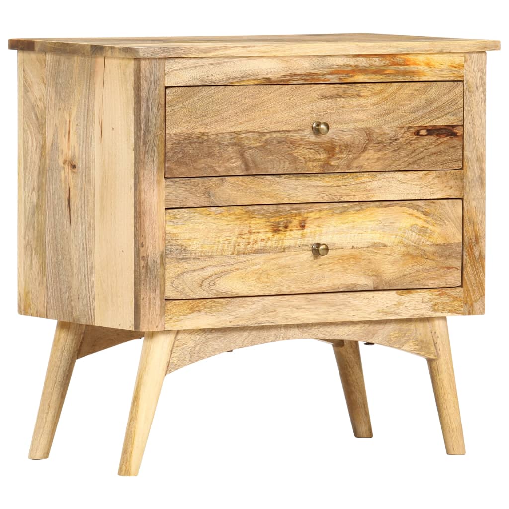 vidaXL Bedside Cabinet 25.6"x13.8"x23.6"Solid Mango Wood