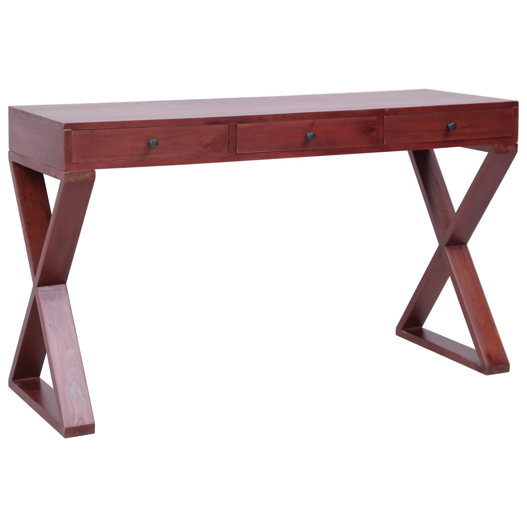 vidaXL Computer Desk Brown 52"x18.5"x30.3" Solid Mahogany Wood