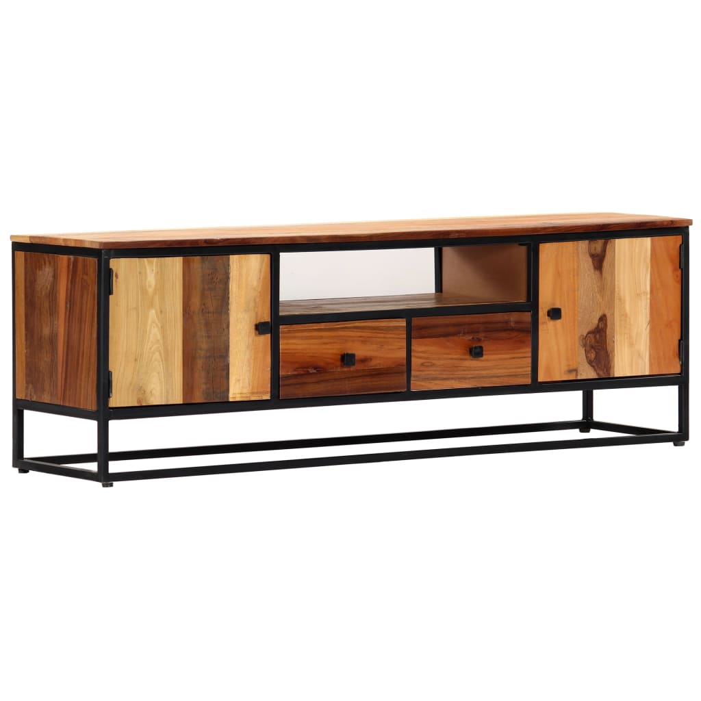 vidaXL TV Cabinet 47.2"x11.8"x15.8" Solid Reclaimed Wood and Steel