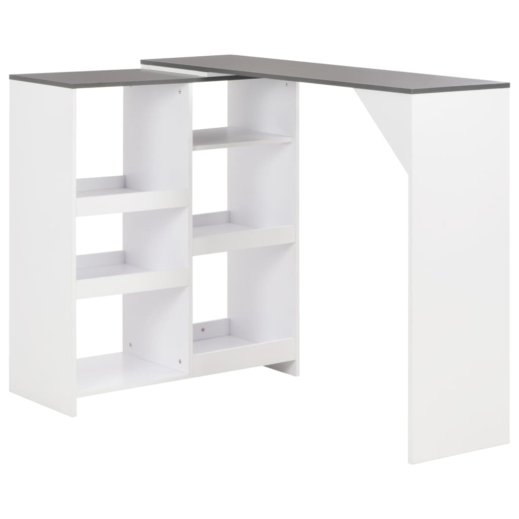 vidaXL Bar Table with Moveable Shelf White 54.3"x15.4"x43.3"