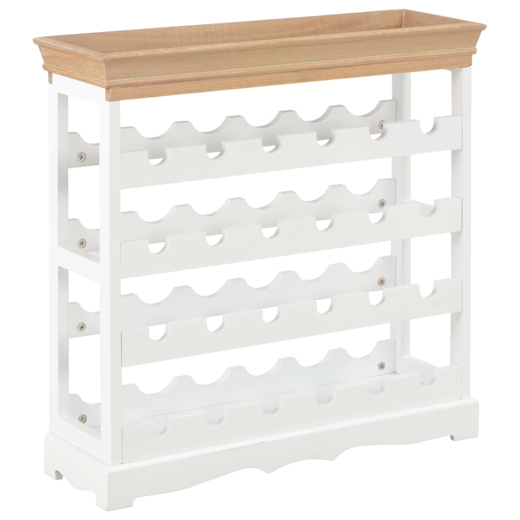 vidaXL Wine Cabinet White 27.6"x8.9"x27.8" MDF