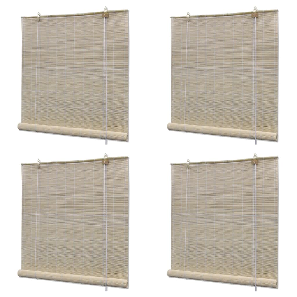 vidaXL Natural Bamboo Roller Blinds 4 pcs 47.2"x63"