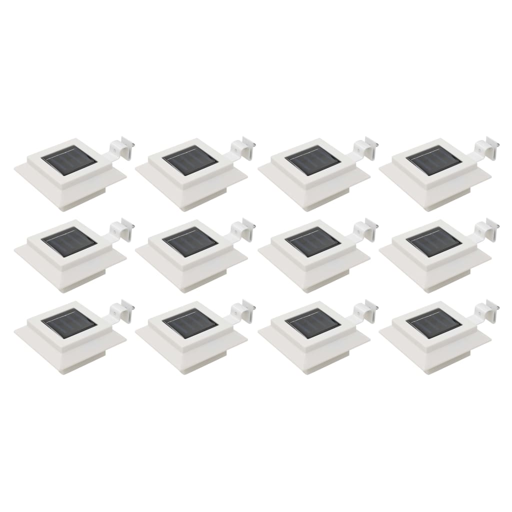 vidaXL Outdoor Solar Lamps 12 pcs LED Square 4.7" White