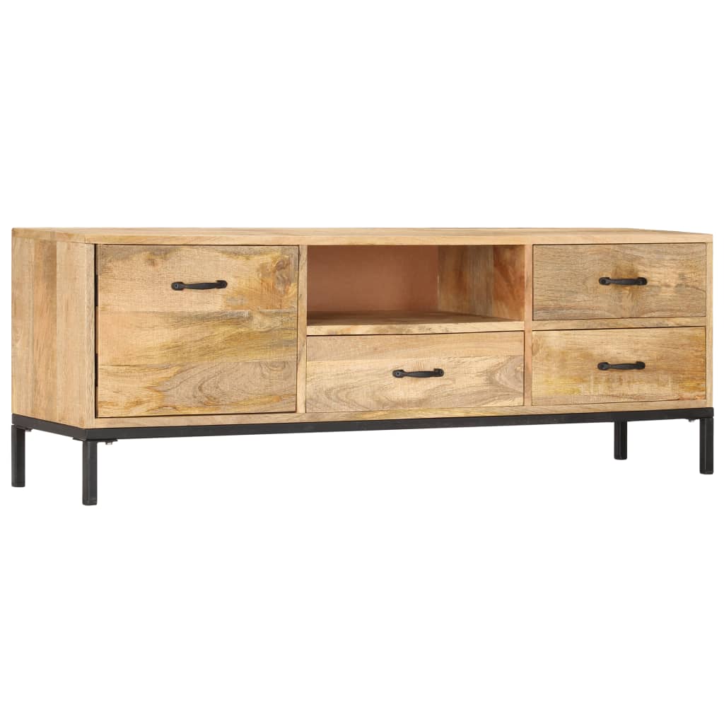 vidaXL TV Cabinet 51.1"x11.8"x17.7" Solid Mango Wood