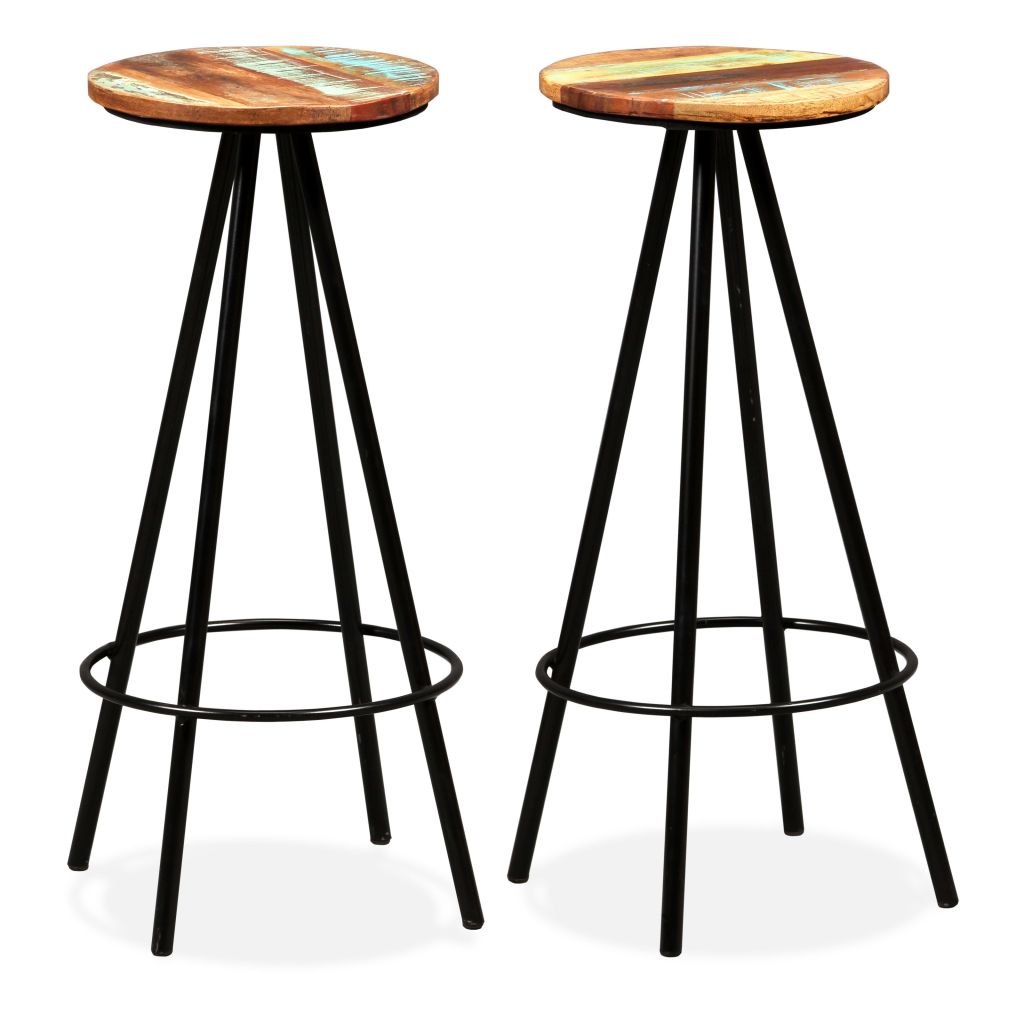 vidaXL Bar Stools 2 pcs Solid Reclaimed Wood