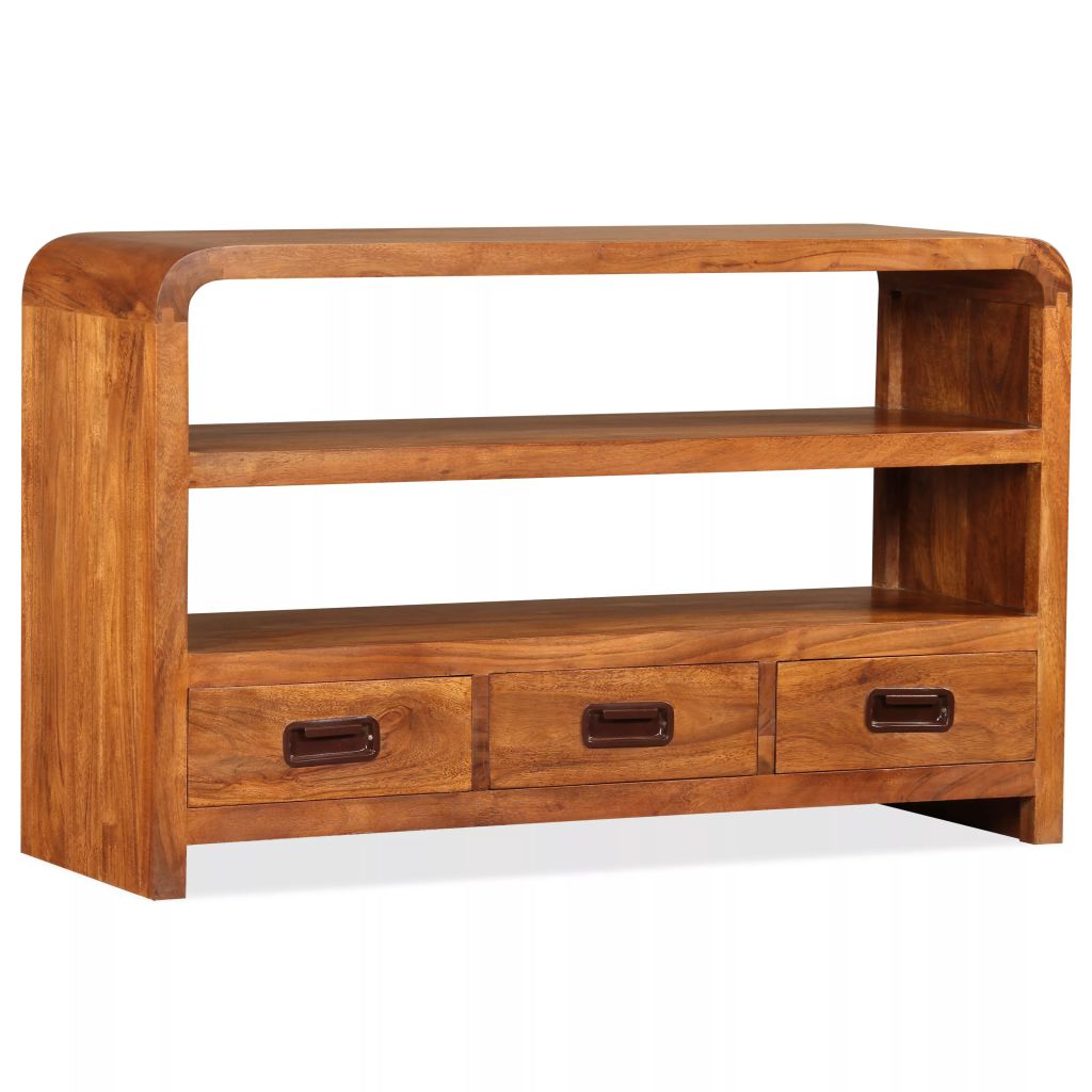 vidaXL TV Cabinet Solid Wood with Sheesham Finish 35.4"x11.8"x21.6"