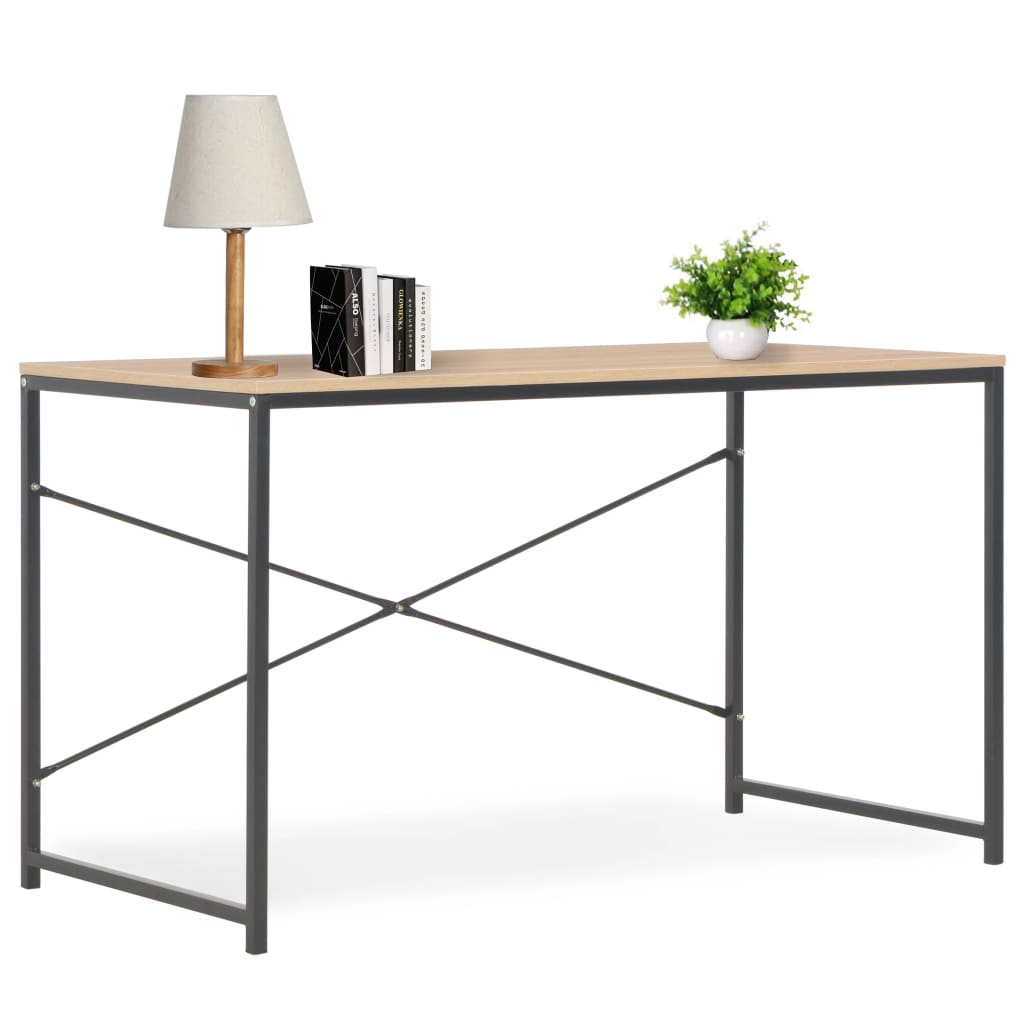 vidaXL Computer Desk Black and Oak 47.2"x23.6"x27.6"