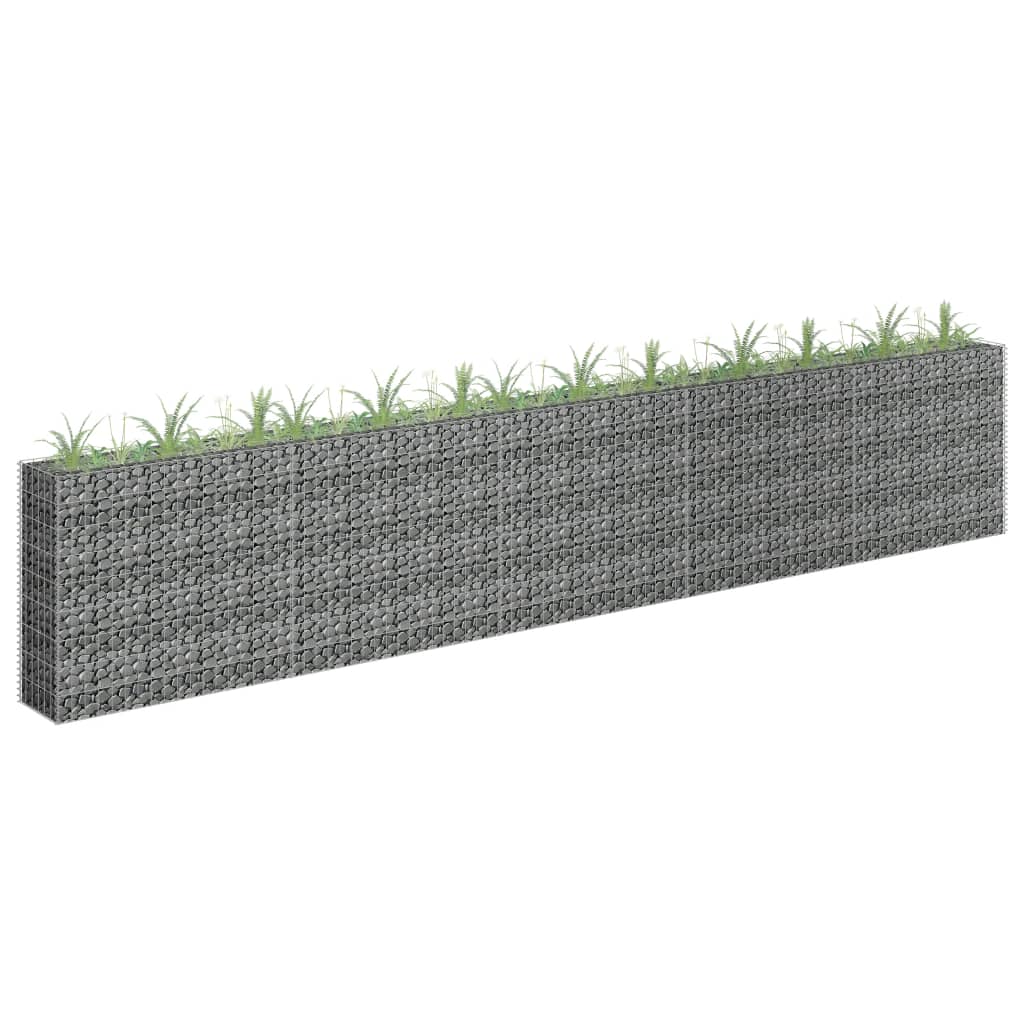 vidaXL Gabion Raised Bed Galvanized Steel 177.2"x11.8"x35.4"