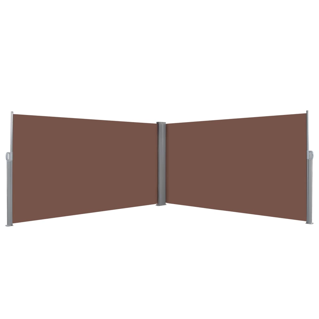 vidaXL Retractable Side Awning 62.9"x236.2" Brown