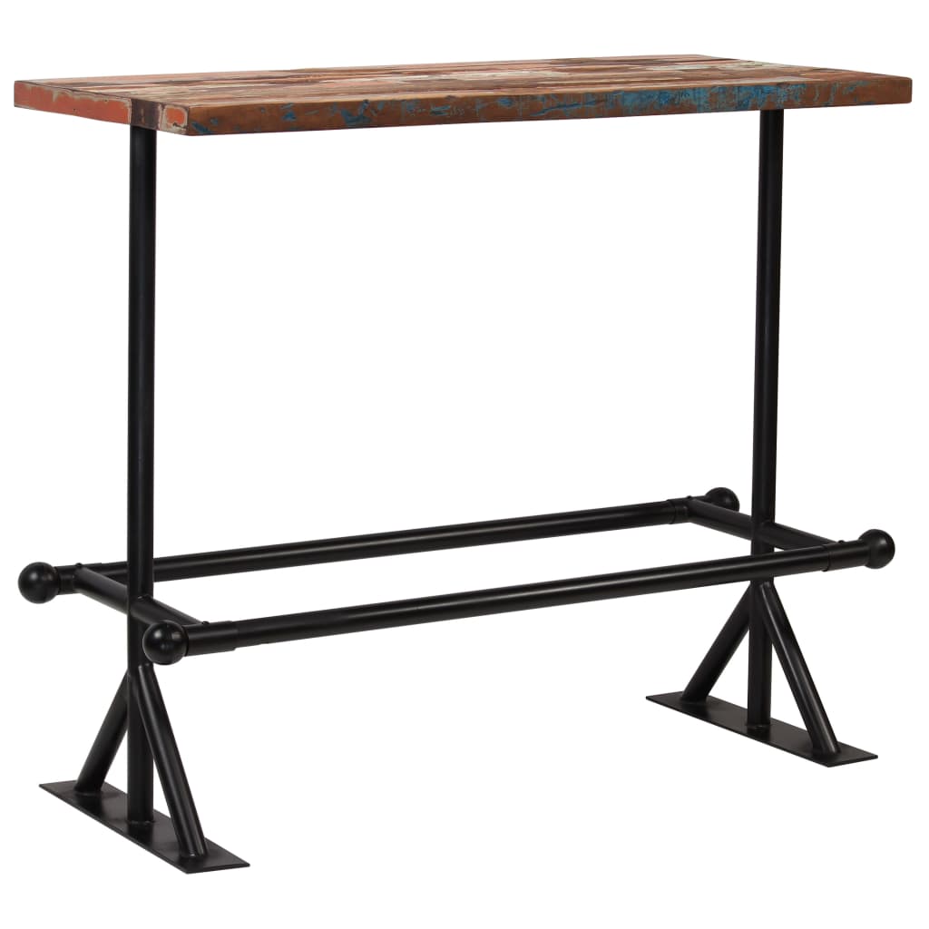 vidaXL Bar Table Solid Reclaimed Wood Multicolour 47.2"x23.6"x42.1"