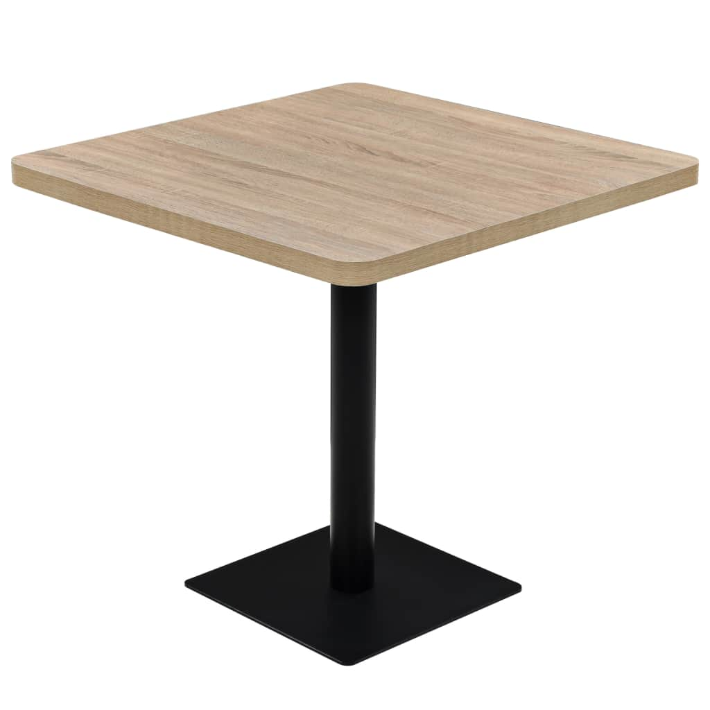 vidaXL Bistro Table MDF and Steel Square 31.5"x31.5"x29.5" Oak Color