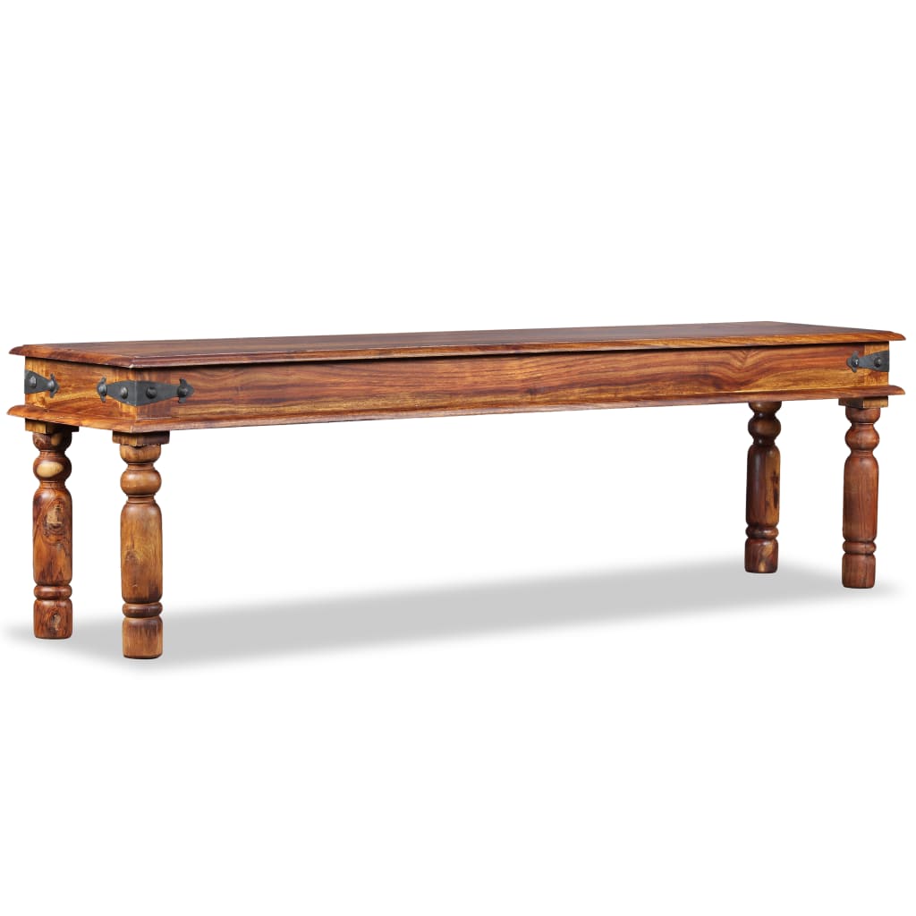 vidaXL Castle Bench Solid Sheesham Wood 63"x13.8"x17.7"