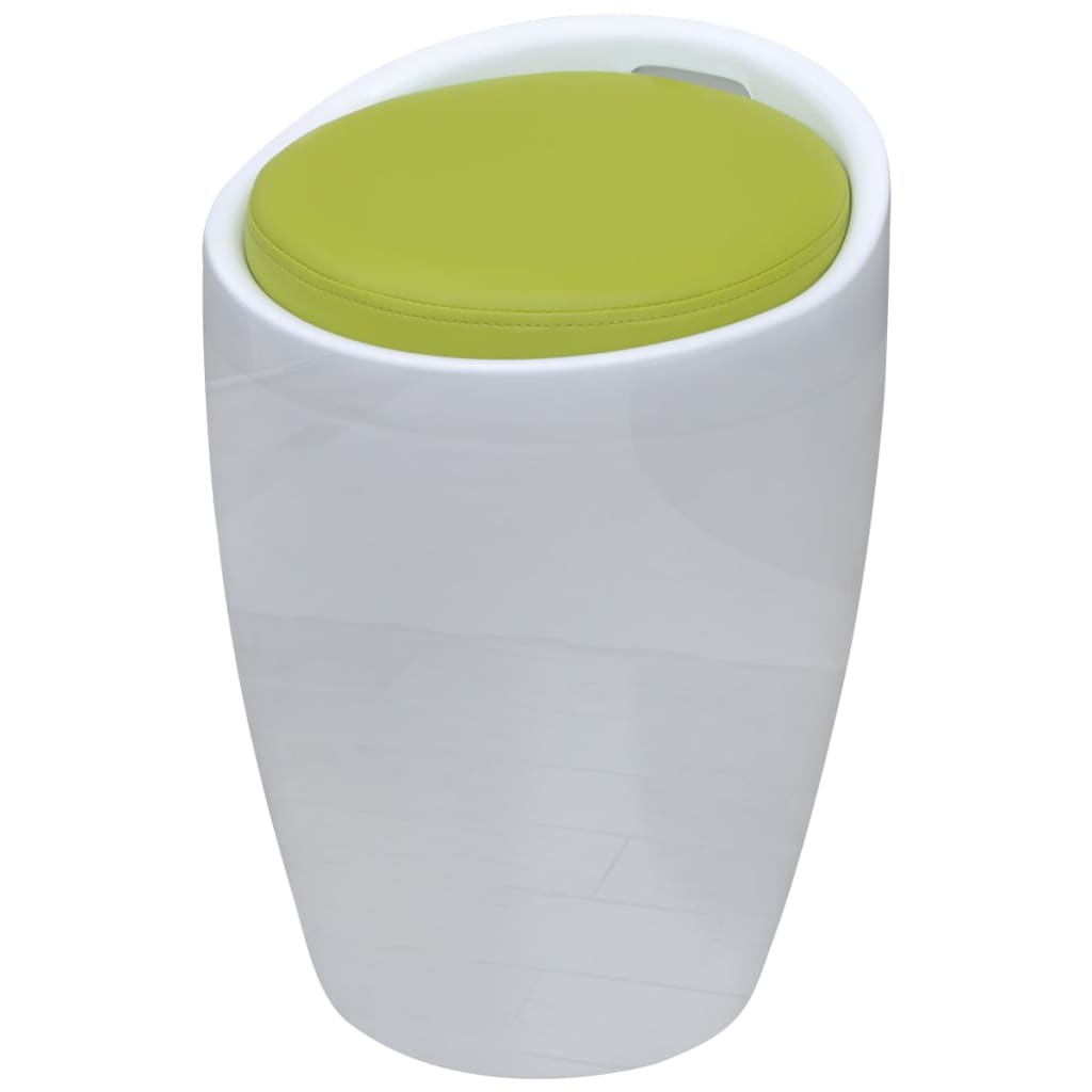 vidaXL Stool White and Green Faux Leather