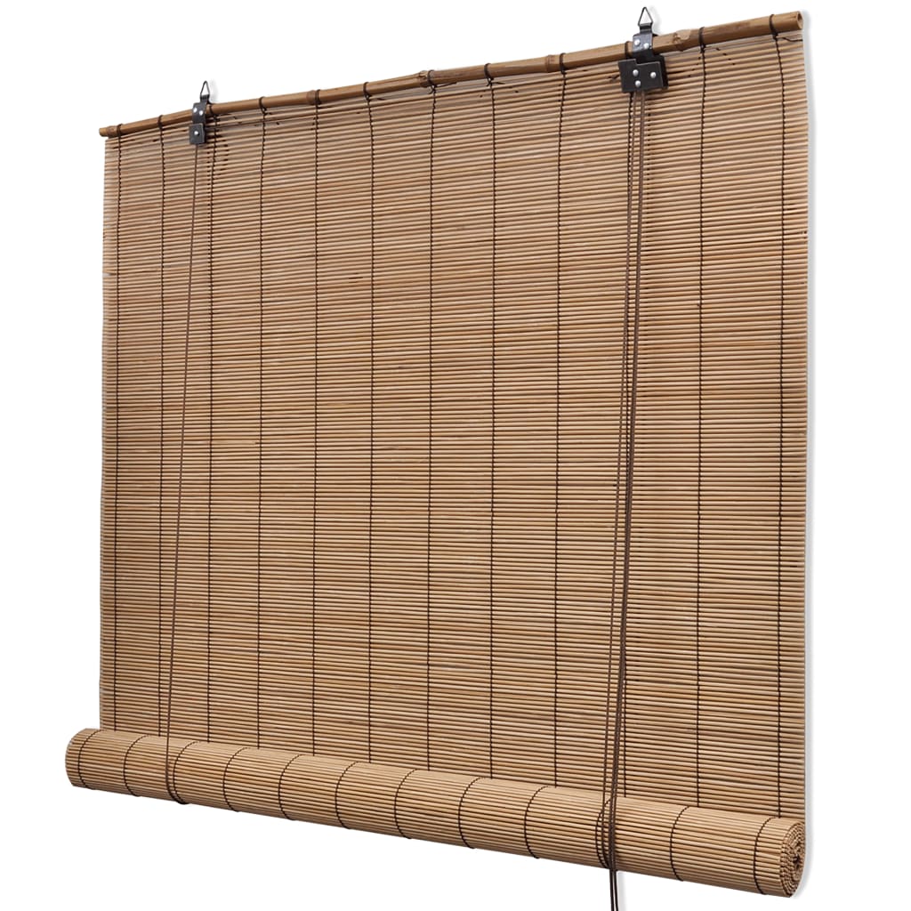 Brown Bamboo Roller Blinds 59.1" x 86.6"