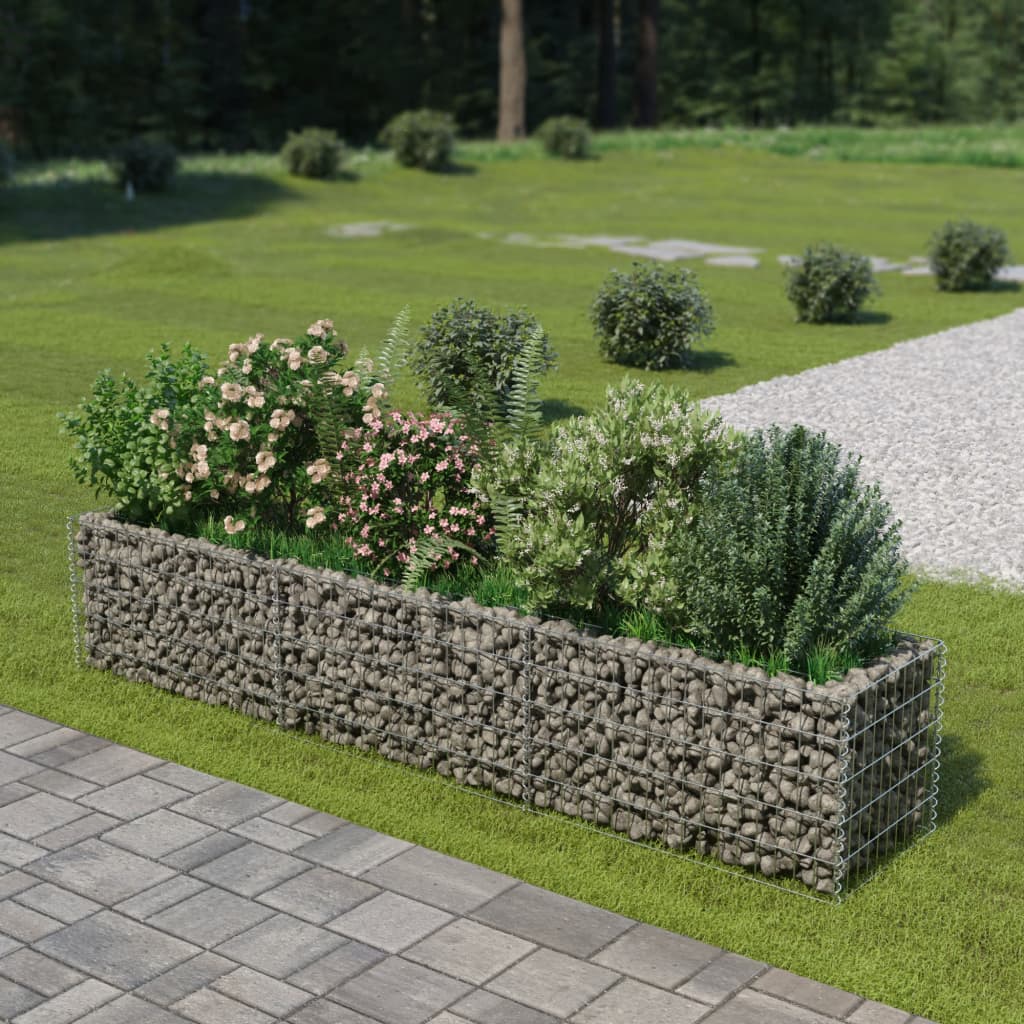 vidaXL Gabion Raised Bed Galvanised Steel 106.3"x19.7"x19.7"