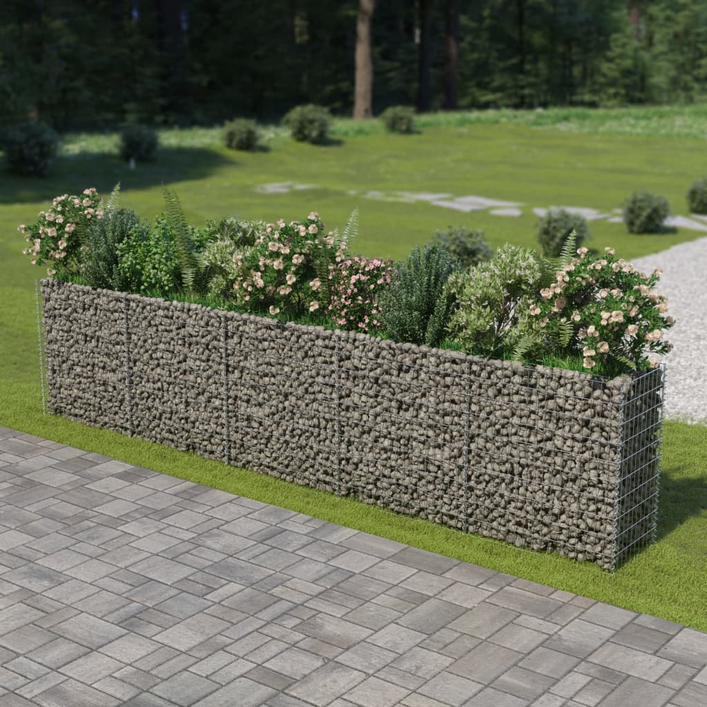 vidaXL Gabion Raised Bed Galvanised Steel 177.2"x19.7"x39.4"