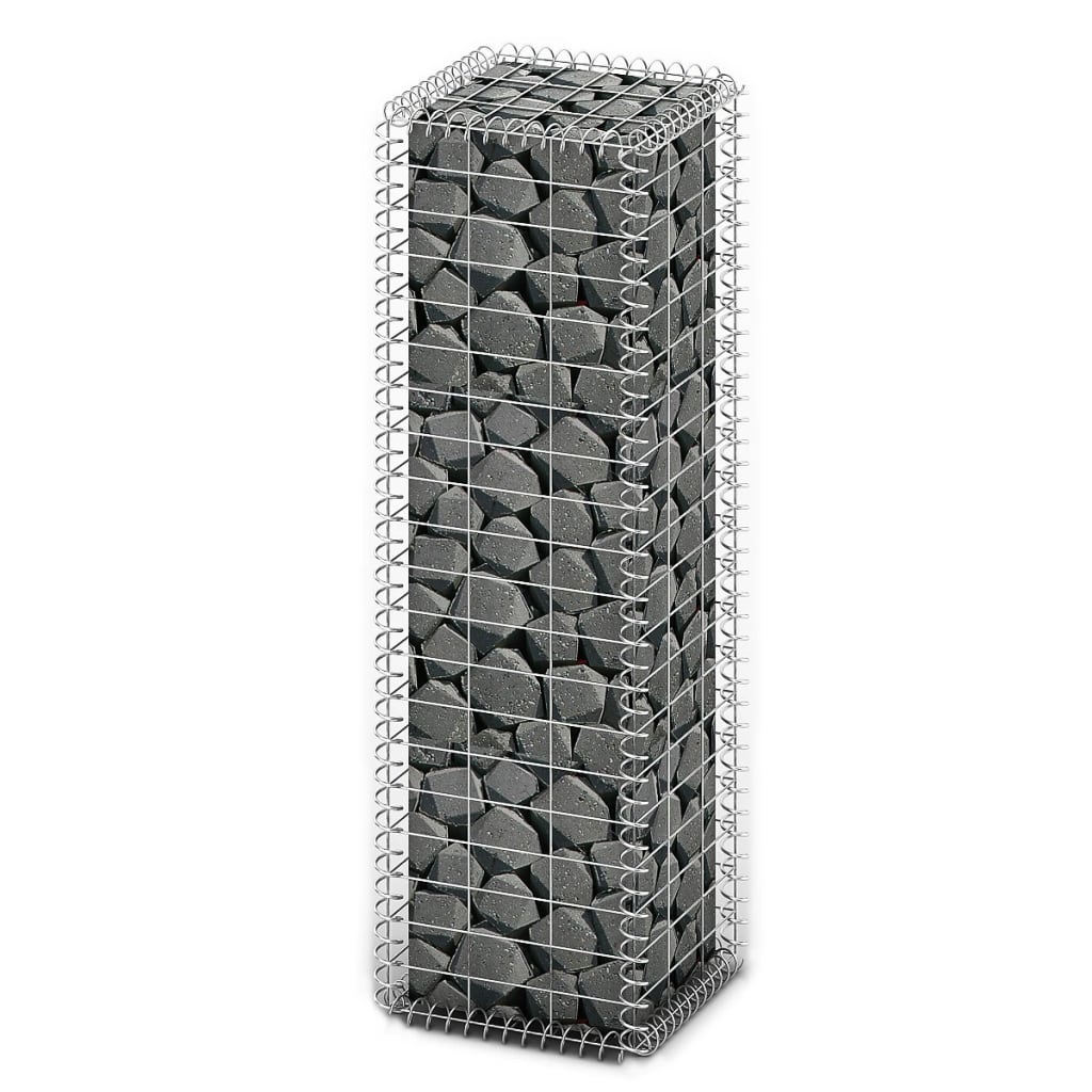 vidaXL Gabion Basket with Lids Galvanized Wire 39.4"x11.8"x11.8"