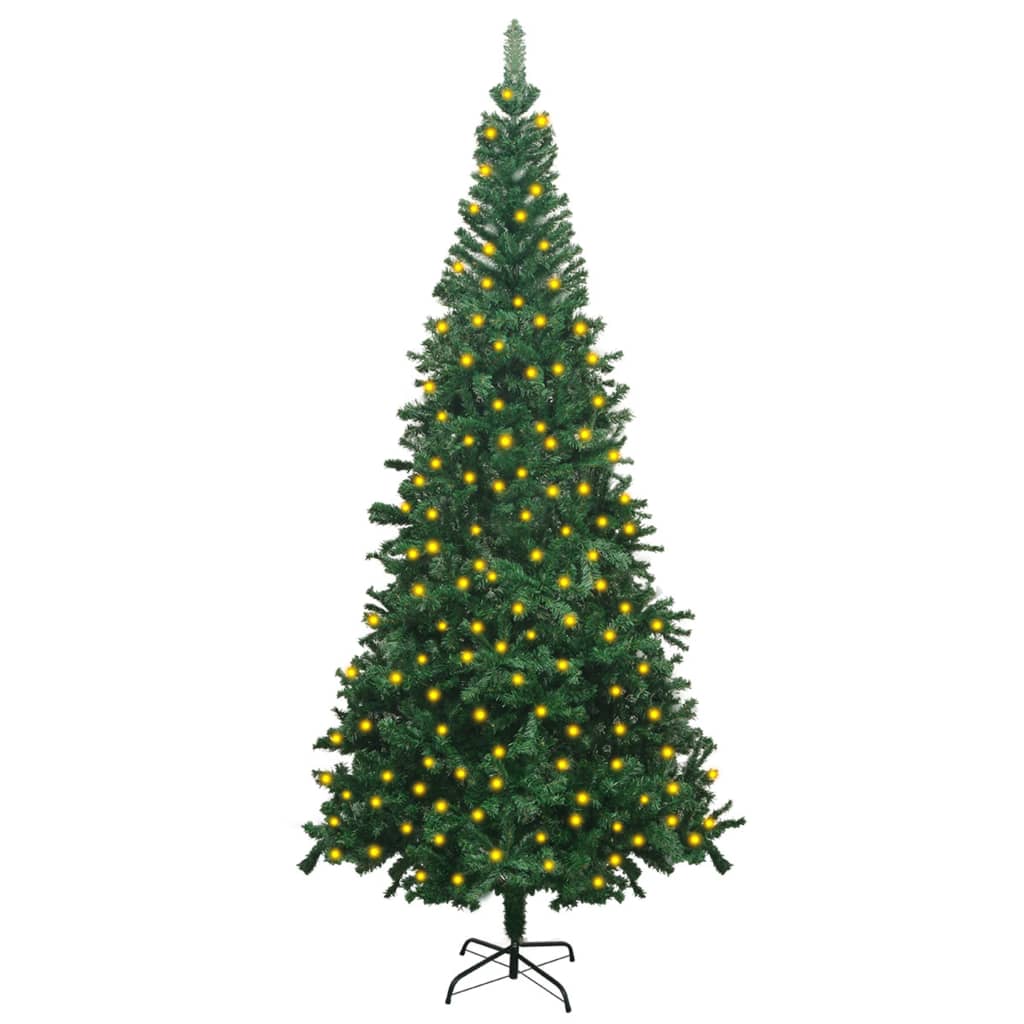 vidaXL Artificial Christmas Tree with LEDs L 94.5" Green