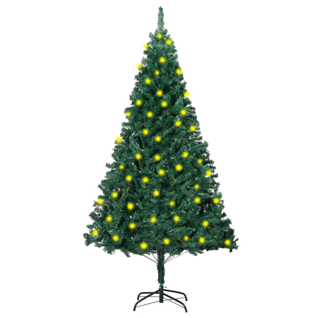 vidaXL Artificial Christmas Tree with LEDs&Thick Branches Green 59.1"
