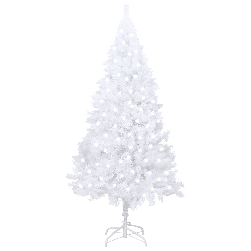 vidaXL Artificial Christmas Tree with LEDs&Thick Branches White 47.2"