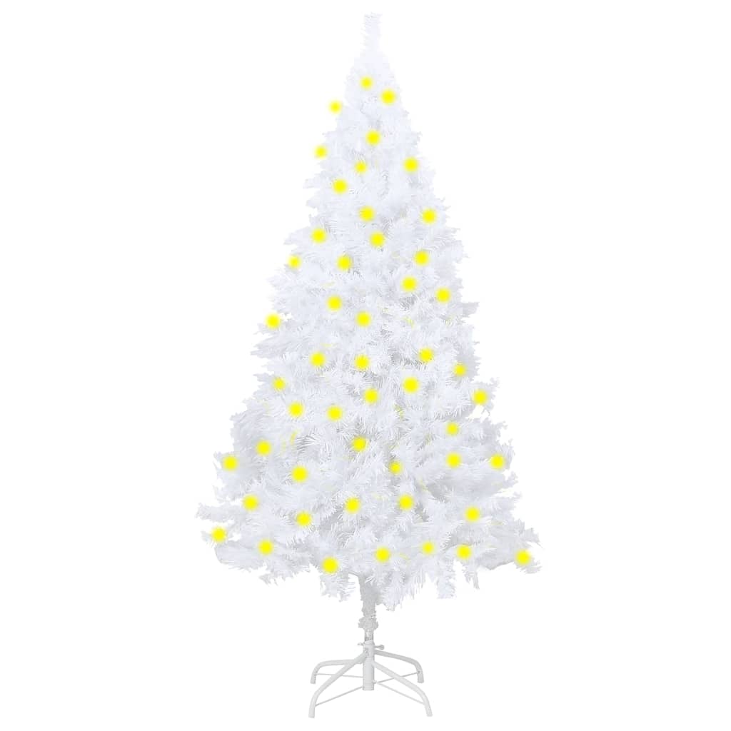 vidaXL Artificial Christmas Tree with LEDs&Thick Branches White 70.9"