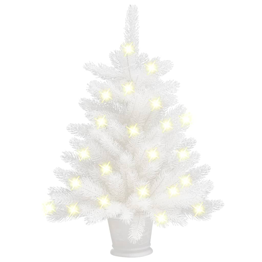vidaXL Artificial Christmas Tree with LEDs White 25.6"