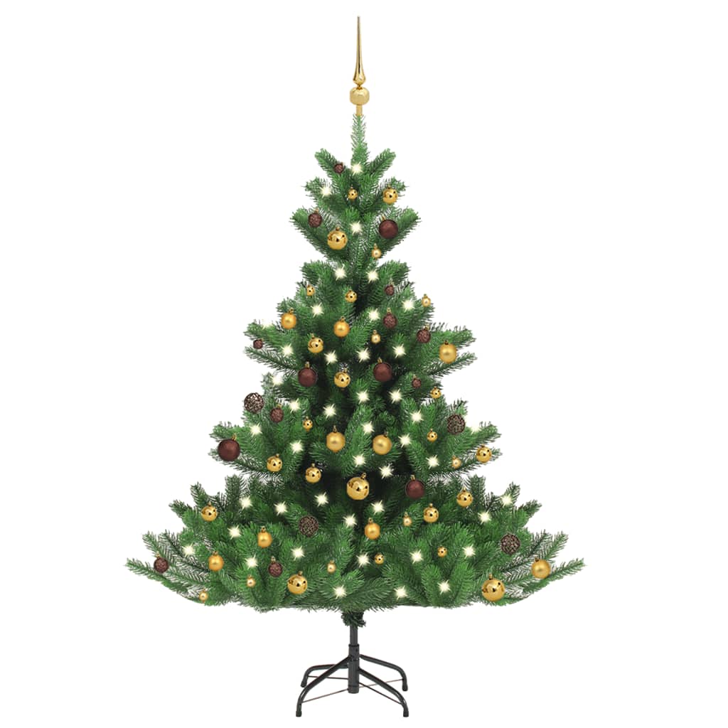 vidaXL Nordmann Fir Artificial Christmas Tree LED&Ball Set Green 59.1"