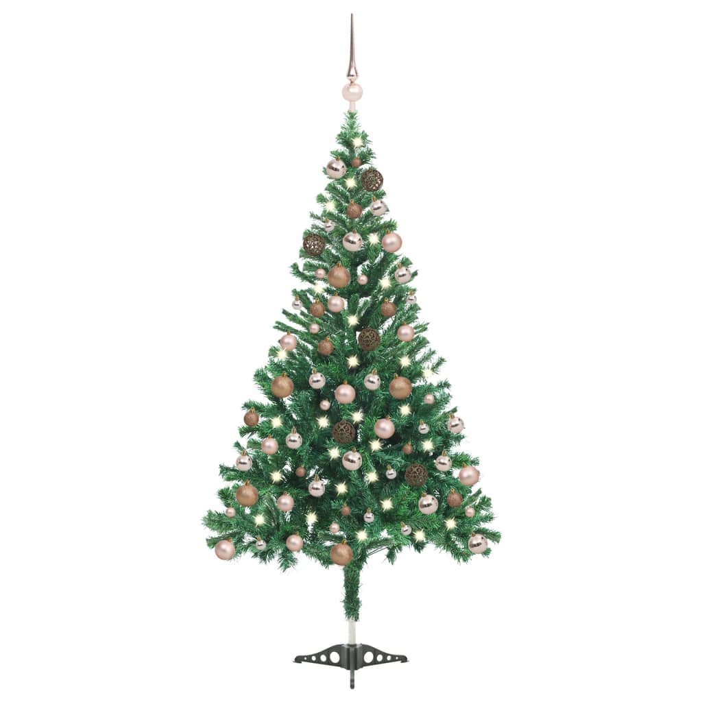 vidaXL Artificial Christmas Tree with LEDs&Ball Set 70.9" 564 Branches