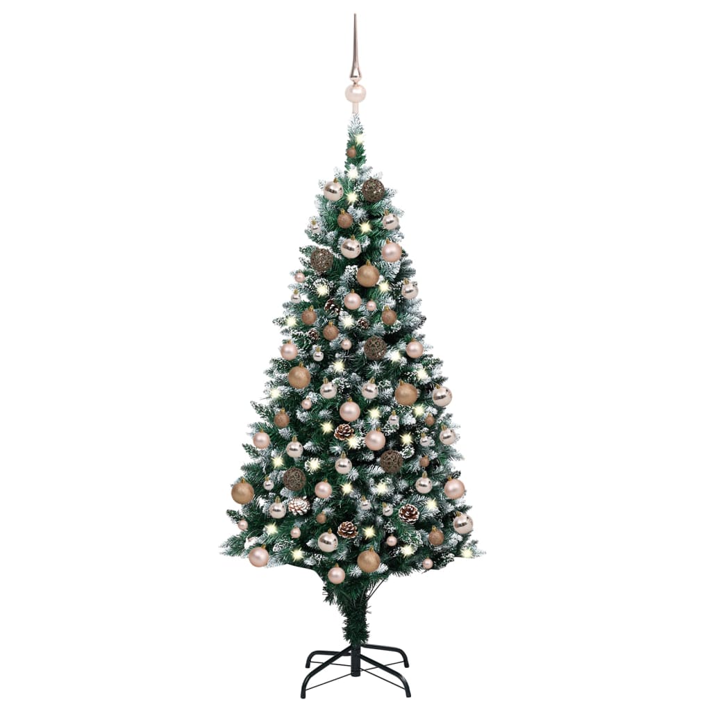 vidaXL Artificial Christmas Tree with LEDs&Ball Set&Pine Cones 70.9"