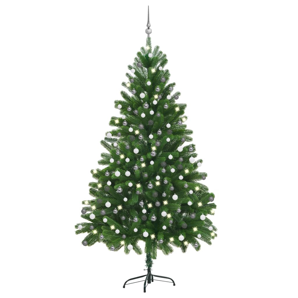 vidaXL Artificial Christmas Tree with LEDs&Ball Set 82.7" Green