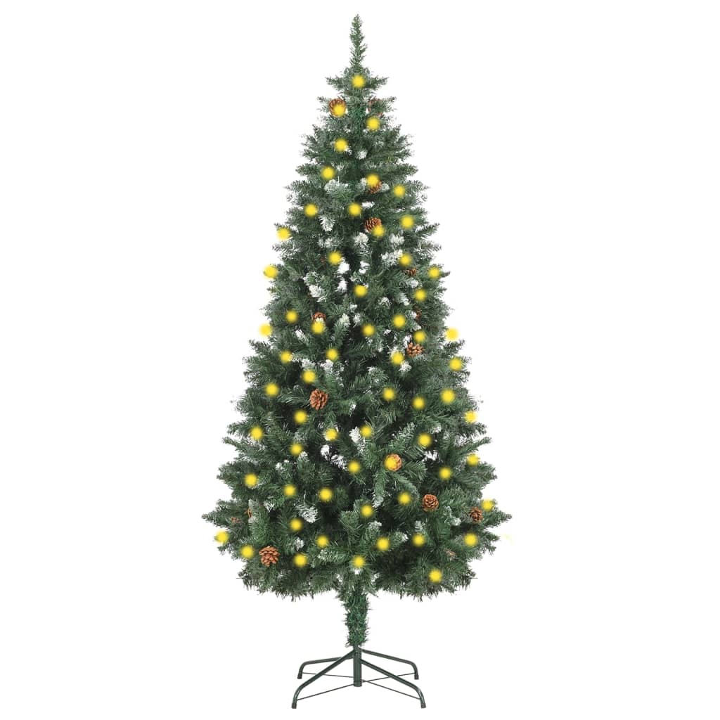 vidaXL Artificial Christmas Tree with LEDs&Pine Cones 70.9"